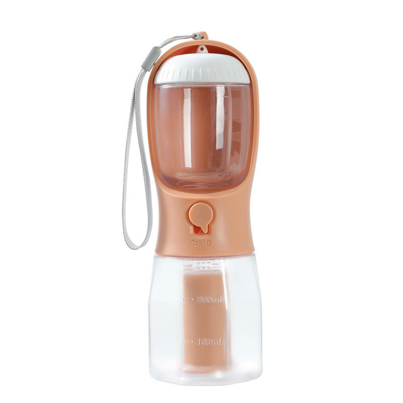 3‑in‑1 Portable Pet Water, Food & Waste Bag Cup – Compact Travel Bottle for Dogs & Cats