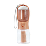 3‑in‑1 Portable Pet Water, Food & Waste Bag Cup – Compact Travel Bottle for Dogs & Cats