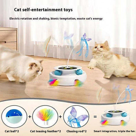 Electric Spinning Turntable Cat Toy – USB Rechargeable Interactive Game for Indoor Cats