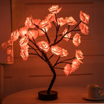 Romantic LED Rose Tree Lamp – USB & Battery-Powered Bonsai Flower Night Light