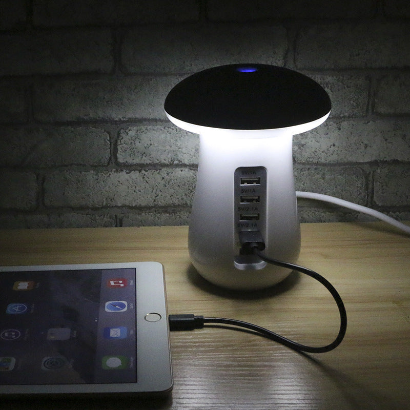 2-in-1 Multifunction Mushroom Lamp with USB Charger – LED Desk Light & Charging Station