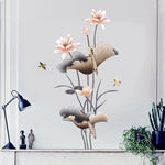 Chinese-Style Lotus Flower Wall Stickers – Self‑Adhesive Lotus Wallpaper Decals