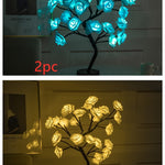 Romantic LED Rose Tree Lamp – USB & Battery-Powered Bonsai Flower Night Light