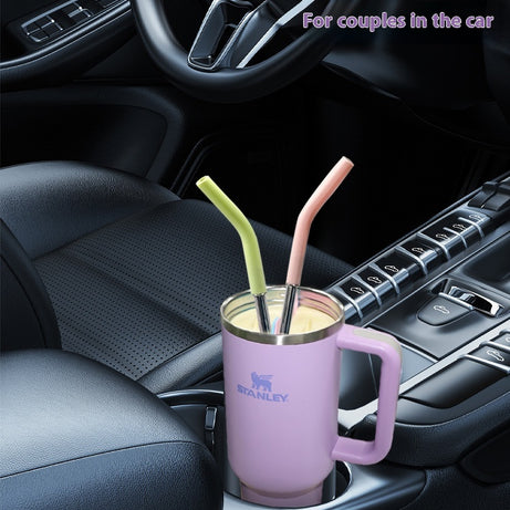 40 oz Vacuum-Insulated Stainless Steel Tumbler with Double-Layer Silicone Liner