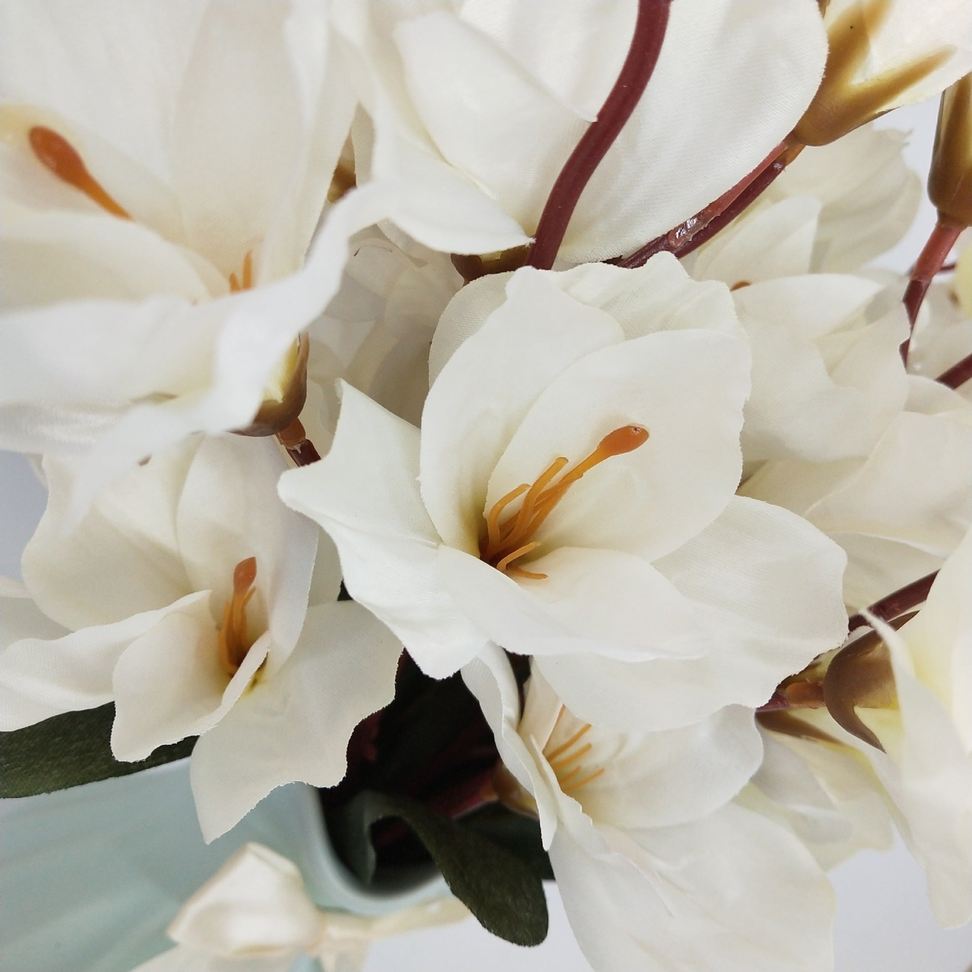 Elegant Magnolia & Freesia Artificial Flower Stem – 45 cm Wedding & Home Décor