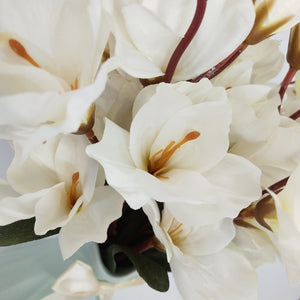 Elegant Magnolia & Freesia Artificial Flower Stem – 45 cm Wedding & Home Décor