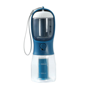 3‑in‑1 Portable Pet Water, Food & Waste Bag Cup – Compact Travel Bottle for Dogs & Cats