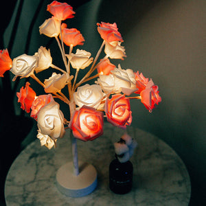 Romantic LED Rose Tree Lamp – USB & Battery-Powered Bonsai Flower Night Light
