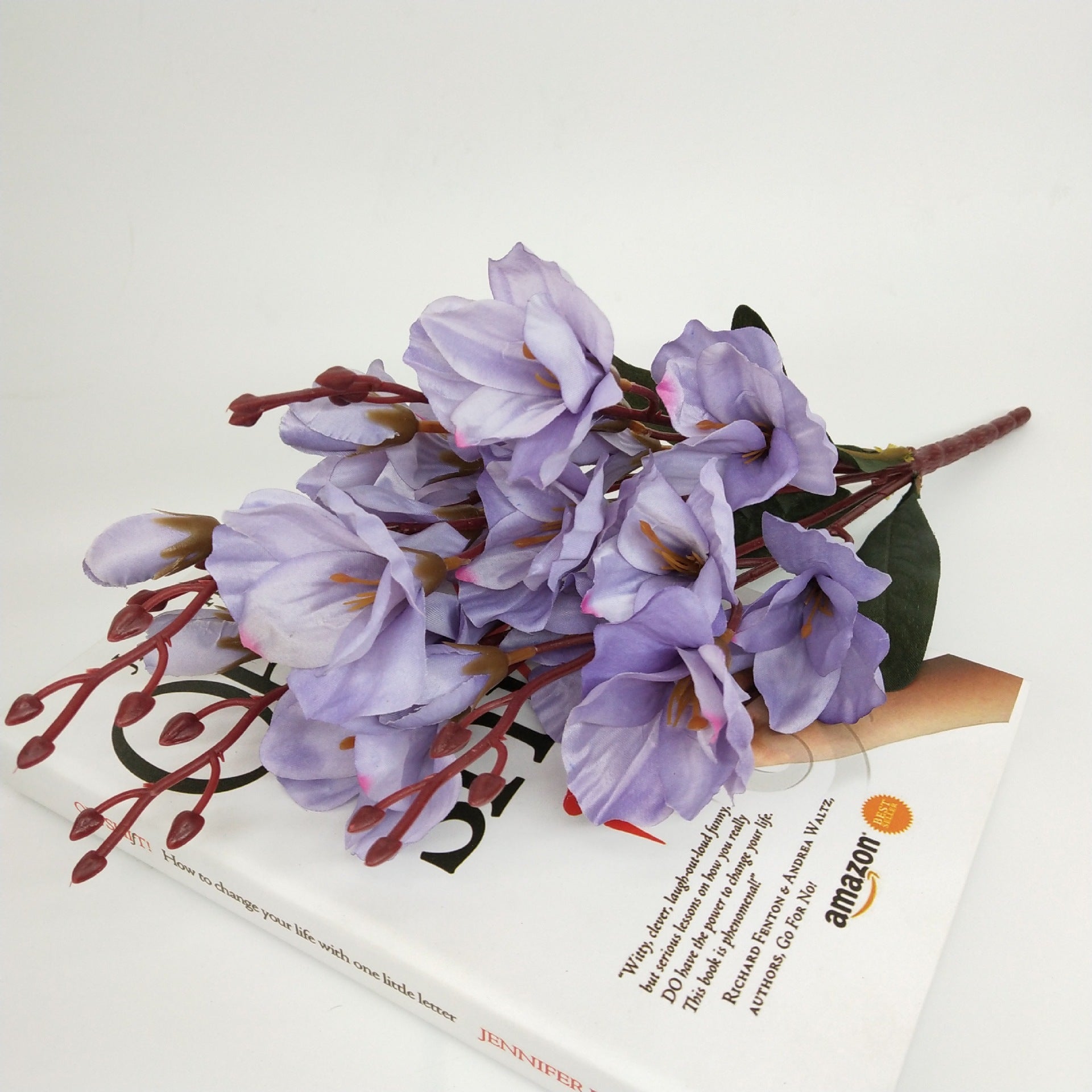 Elegant Magnolia & Freesia Artificial Flower Stem – 45 cm Wedding & Home Décor
