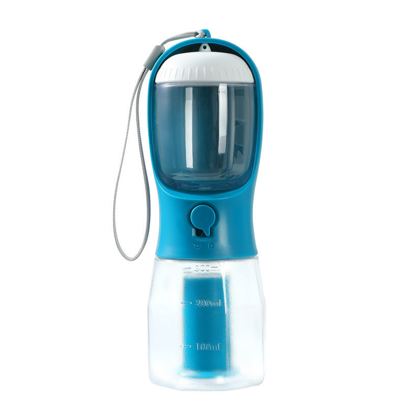 3‑in‑1 Portable Pet Water, Food & Waste Bag Cup – Compact Travel Bottle for Dogs & Cats