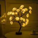 Romantic LED Rose Tree Lamp – USB & Battery-Powered Bonsai Flower Night Light