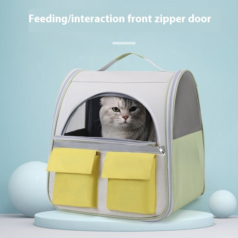 Large Capacity Pet Carrier – Transparent Canvas Cat Backpack