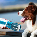 3‑in‑1 Portable Pet Water, Food & Waste Bag Cup – Compact Travel Bottle for Dogs & Cats
