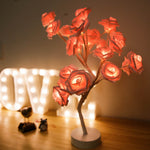 Romantic LED Rose Tree Lamp – USB & Battery-Powered Bonsai Flower Night Light