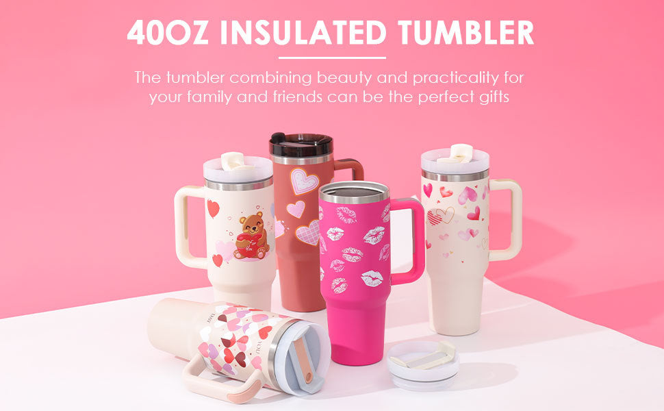 Large Travel Tumbler – 40 oz Spill-Proof Stainless Steel Mug for Hot & Cold Drinks