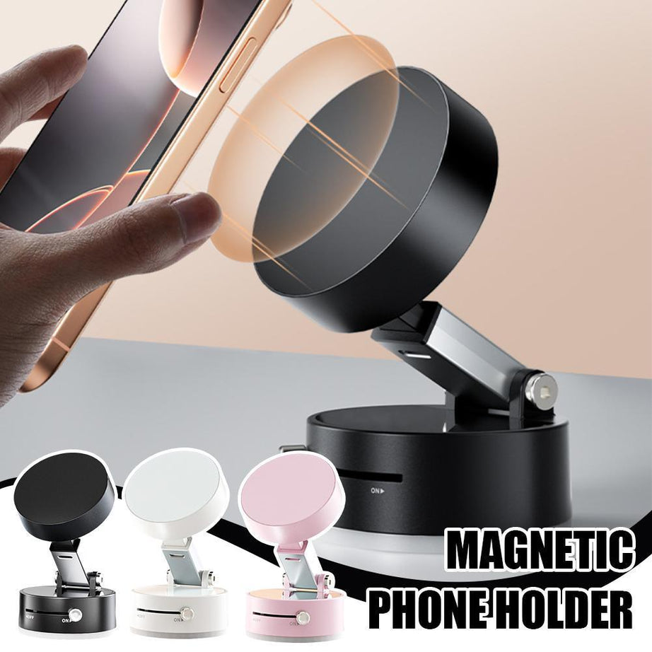 Foldable Magnetic Vacuum Car Phone Holder 🚗
