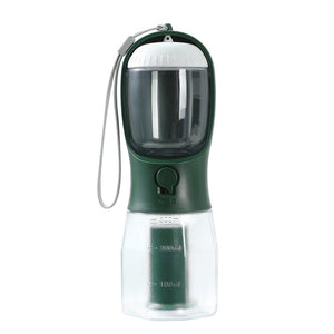 3‑in‑1 Portable Pet Water, Food & Waste Bag Cup – Compact Travel Bottle for Dogs & Cats