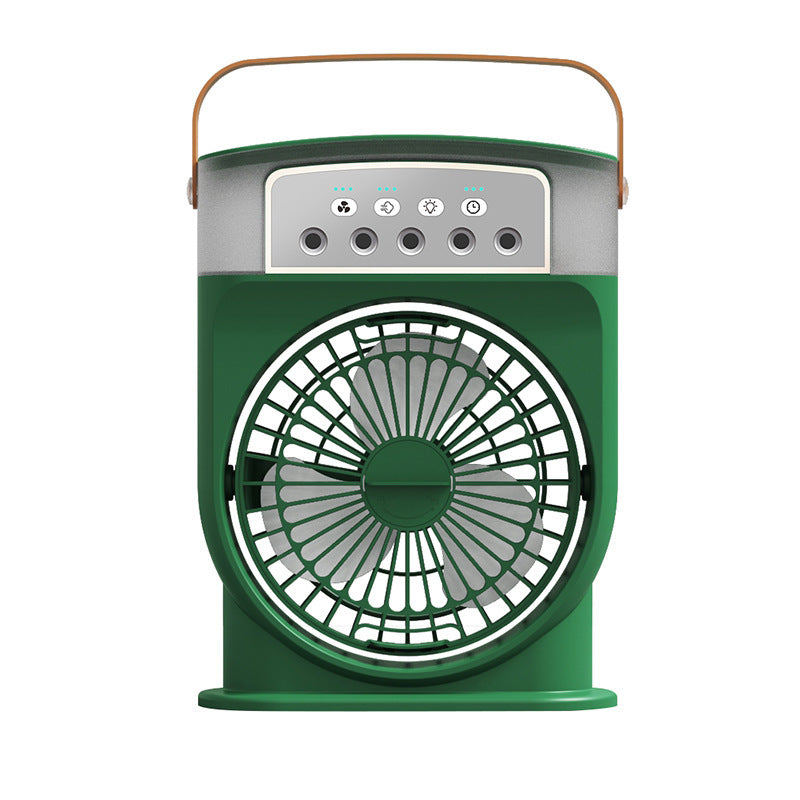 USB Portable 3‑in‑1 Air Cooler Fan – Mist Sprayer, 7‑Color LED Night Light & 600 ml Tank