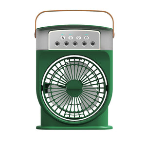 USB Portable 3‑in‑1 Air Cooler Fan – Mist Sprayer, 7‑Color LED Night Light & 600 ml Tank