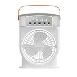 USB Portable 3‑in‑1 Air Cooler Fan – Mist Sprayer, 7‑Color LED Night Light & 600 ml Tank
