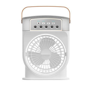 USB Portable 3‑in‑1 Air Cooler Fan – Mist Sprayer, 7‑Color LED Night Light & 600 ml Tank