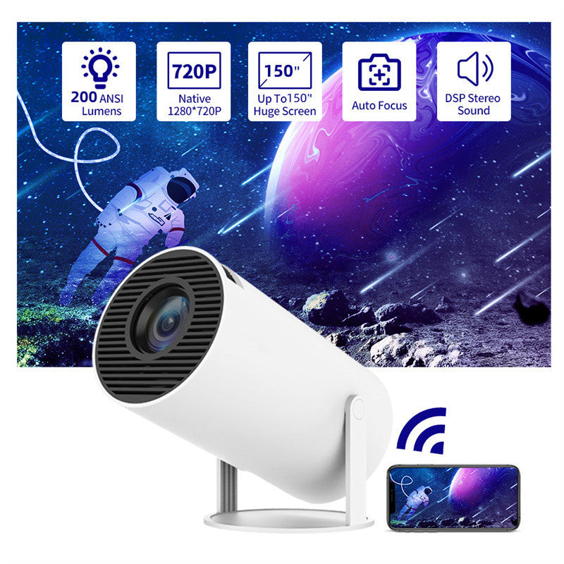 Portable Projector – 180° Projection & Auto-Focus for Home Cinema