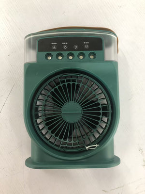 USB Portable 3‑in‑1 Air Cooler Fan – Mist Sprayer, 7‑Color LED Night Light & 600 ml Tank