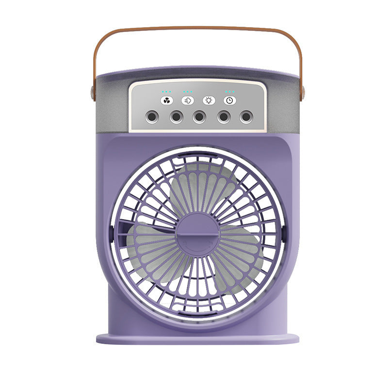 USB Portable 3‑in‑1 Air Cooler Fan – Mist Sprayer, 7‑Color LED Night Light & 600 ml Tank