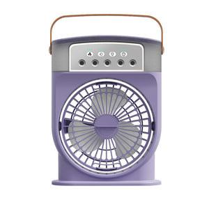 USB Portable 3‑in‑1 Air Cooler Fan – Mist Sprayer, 7‑Color LED Night Light & 600 ml Tank