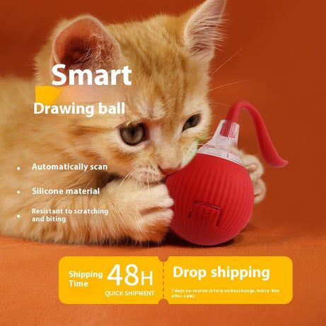 Interactive Super‑Drive Rolling Cat Ball – Rechargeable Motion-Activated Toy with Bird Chirping Sounds