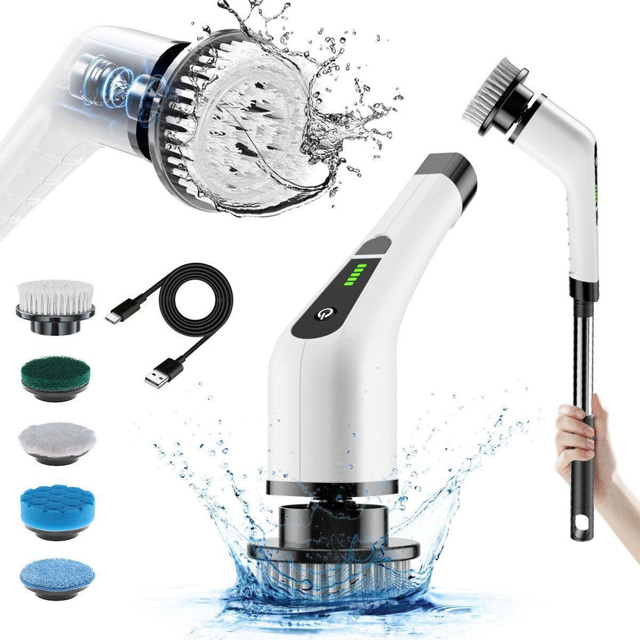Electric Cleaning Brush 4‑in‑1 Spinning Scrubber – Cordless Cleaning Tool