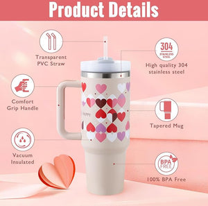 Large Travel Tumbler – 40 oz Spill-Proof Stainless Steel Mug for Hot & Cold Drinks